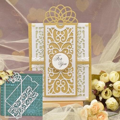 Gorgeous Rectangle Lace Frame Metal Cutting Dies for Scrapbooking Album Wedding Card Making Embossing Die Cutting
