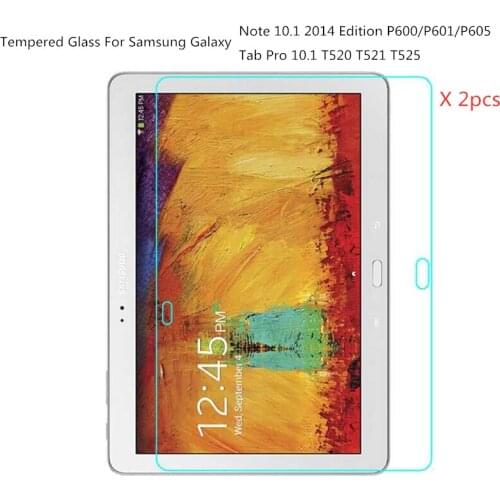 2pcs Tempered Glass for Samsung Galaxy Note 10.1 2014 Edition P600 P601 P605 Tab Pro 10.1 T520 T521 T525 Screen Protector Film