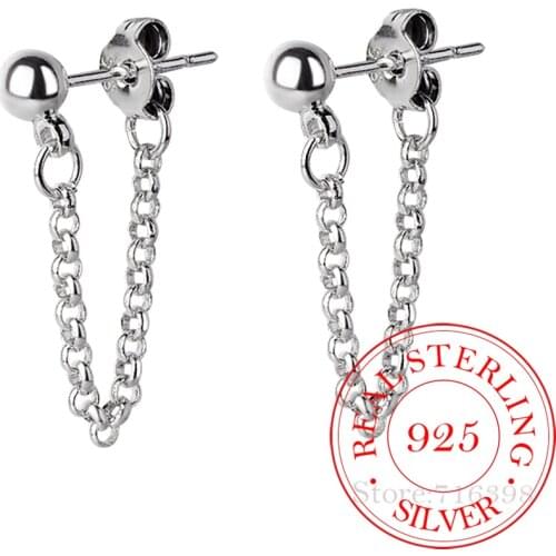 925 Sterling Silver Chain Tassel Drop Earrings for Women Wedding Gifts Sterling-silver-jewelry