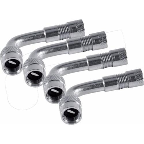 Motorcycle 90 Degree Angle Bent Valve Adapter Tyre Tube Copper Silver Valve Extension Adapter for Truck Car Moto Bike