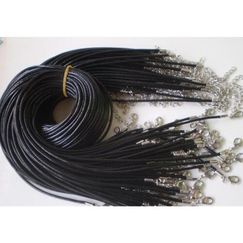 Wholesale Bulk Lot 10pcs 10 Strings black PU Leather String Necklace 18 Inches jewlery making supplies 18" Lobster Clasp