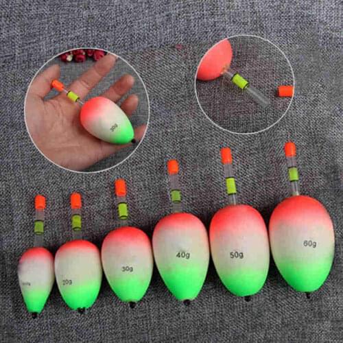 10 pcs/set EVA Float Bobber Fishing Luminous 10g 20g 30g 40g 50g Belly Fishing Tube Buoy Foam Floats Can be Insert Glow sticks