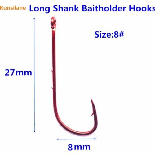 100pcs 8# High Carbon Steel Long Shank Baitholder Fishing Hooks 9293 Chemically Sharpened with Free Shipping offset fishhooks