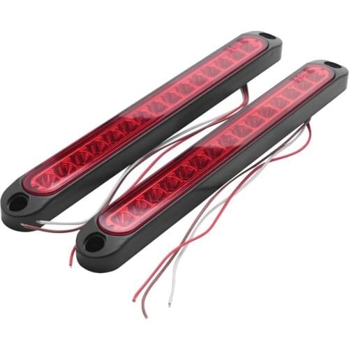 2Pcs/Set Car ABS Parking Light Tail Turn Light Bar 15 LED Red Rear Brake Light Unniversal for Trailer Caravans Trucks