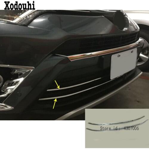 Car body styling cover protection Stainless steel trim Front bottom Grid Grill Grille 2pcs For Toyota RAV4 2016 2017 2018