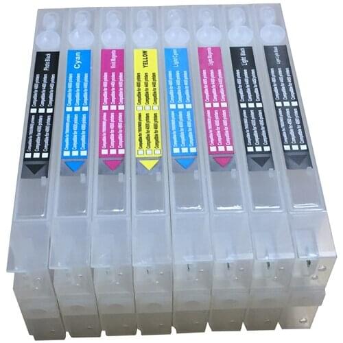 8 Colors 4800 Refillable Ink Cartridges Empty For Epson Stylus Pro 4800 With Chips And Chip Resetter High Quality
