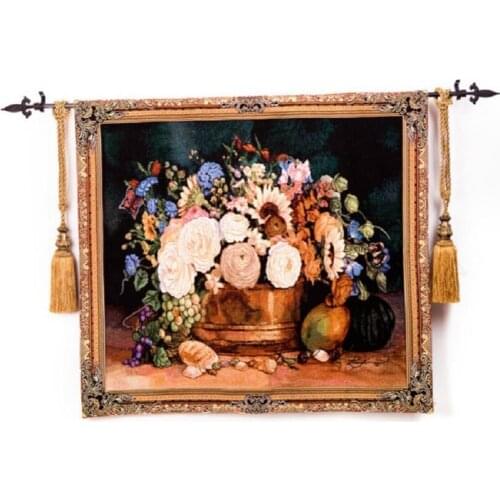 Free shipping Belgiam high quality beautiful flower and shell 104*138cm home textile decoration tapestry RS-20 wall hangings