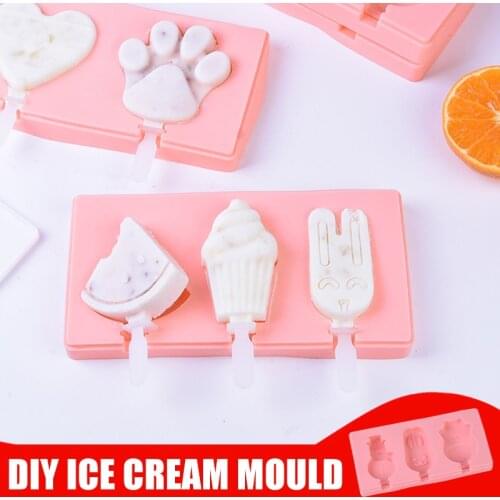 Spot DIY Ices Cream Maker Cute Mold With Lid and Stick Silicone Homemade Popsicles Mold Handmade Hogard