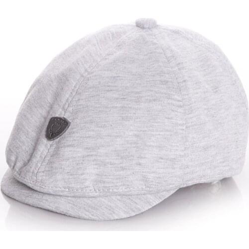 Korean Version Children Berets Hats New Leather Label Kids Cap Simple Cotton Party Boys Girls Gentleman Caps Toddler Baby Hat