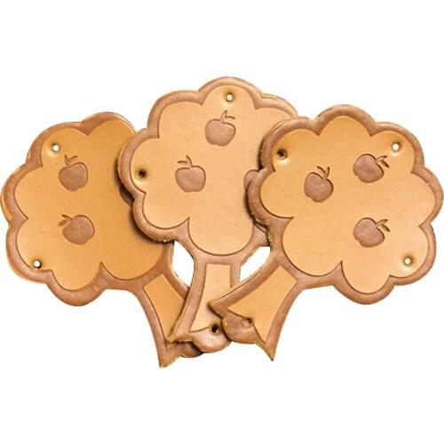 Apple Tree Leather Labels For Clothing Patches Hot-Pressing Pu Leather Tags Natural Style Tag For Kids Diy Craft Supplies Label