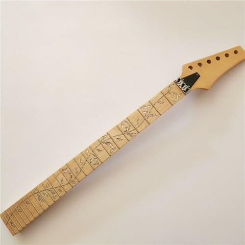 Maple 24 frets electric guitar neck part maple fingerboard locking nut guitar neck Replacement