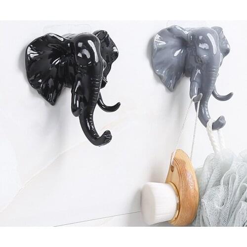 Hooks For Hanging Plastic Bathroom Towel Hanger Self Adhesive Creative Elephant Head Wall Door Keys Bags Sticky Holder