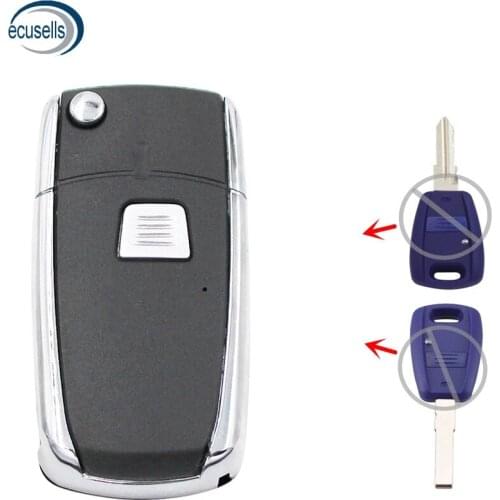 Modified Folding Flip Remote Car Key Case Fob for-Fiat Punto Stilo Bravo Doblo Panda Scudo Black Color