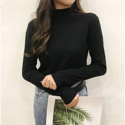 Fashion Autumn Cashmere Turtleneck Sweater Soft Solid Slim Pullovers Female All-match Knitted Sweaters Sweater Womens