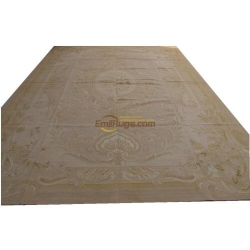 Area rug for living room aubusson rug handmade woolen carpets 305CMX427CM (10 'X 14') lf-109gc12aubyg6