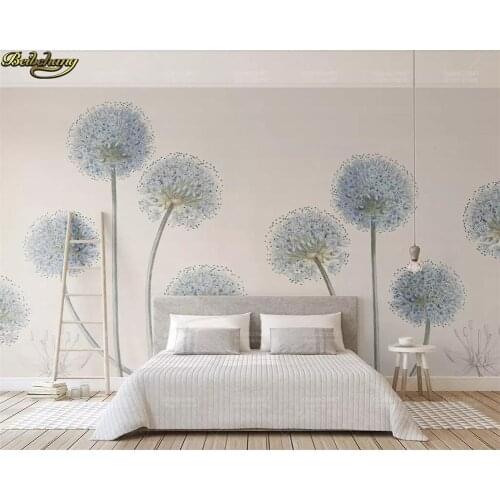 Beibehang Custom photo wallpaper mural small fresh and elegant modern minimalist dandelion Nordic TV background wall paper