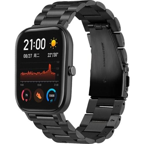 Stainless Steel Metal Strap for Xiaomi Huami Amazfit GTS Bip S GTR Watch 20mm Replacement Watchband Bracelet for Honor Watch ES