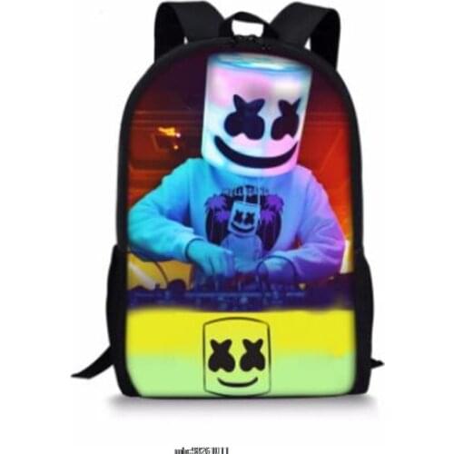 Hot Newest Game DJ Marshmello Printed Backpack Fashion High Capacity Student School Bag Kids