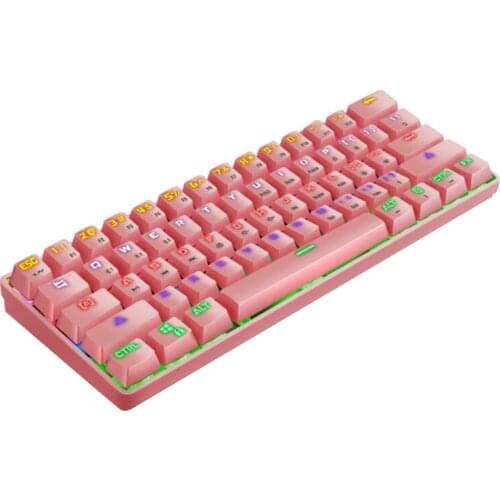 Brand New and High Quality Mini Mechanical Keyboard，61 Keys Bluetooth-compatible Small Portable Gaming Office RGB QW