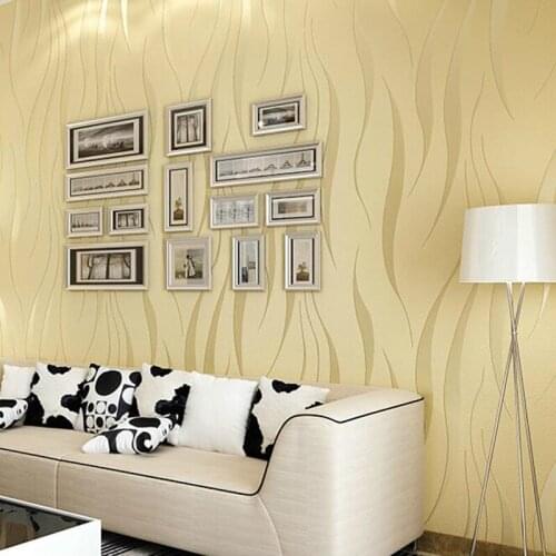 Modern simple striped wavy 3D non-woven wallpaper living room and bedroom TV background wall wallpaper