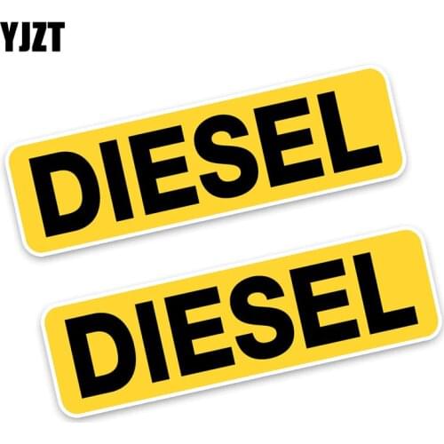 YJZT 2x 10.6*3CM Reminder DIESEL FUEL Only Fashion Funny Retro-reflective Car Sticker Decals C1-8259