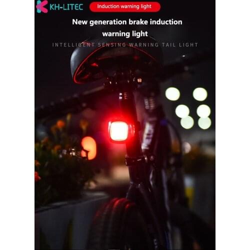 Mini Smart LED Bicycle Tail Light USB Chargeable Bike Rear Lights IPX6 Waterproof Safety Warning Cycling Light Helmet Backpack