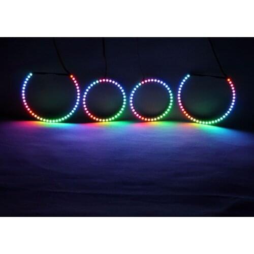 RGBW Angel Eyes Revolving Lights DRL LED Rolling Light Multi-Color Wireless Control RF For BMW E88 E82