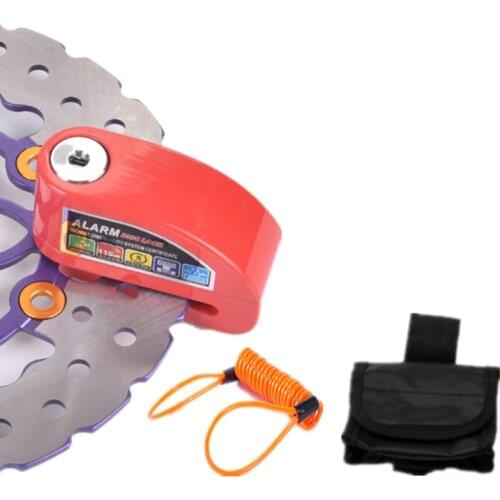 Free Shipping 2017 new motorcycle alarm lock bike lock security anti-theft lock moto disc brake lock +bag
