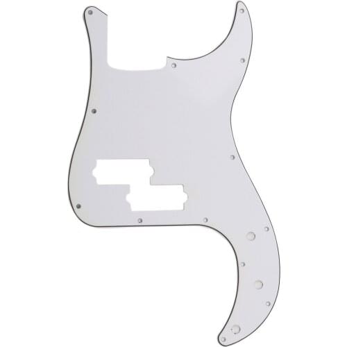 Musiclily 13 Hole P Bass Pickguard for Fender American/ Mexican Standard Precision Bass, 3Ply White