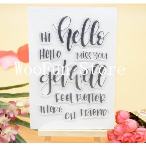 Hello Miss You Sentiment Rubber Clear Stamp + dies cuttings for Card Making Decoration and Scrampbooking