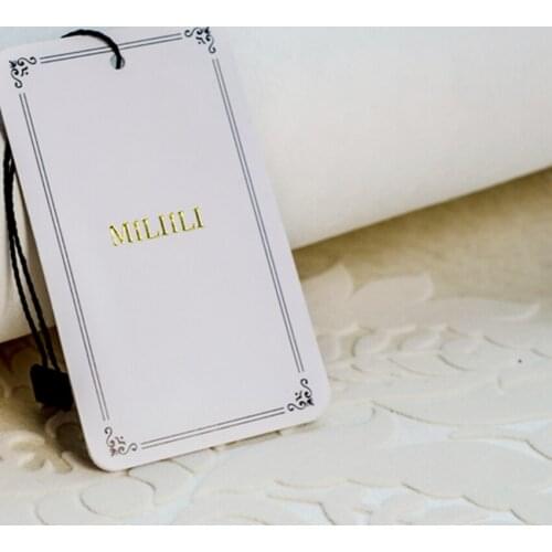 ZeQi 500 pcs/lot garment hang tags price tag card paper coated design paper gold silver paper 300gsm coated paper