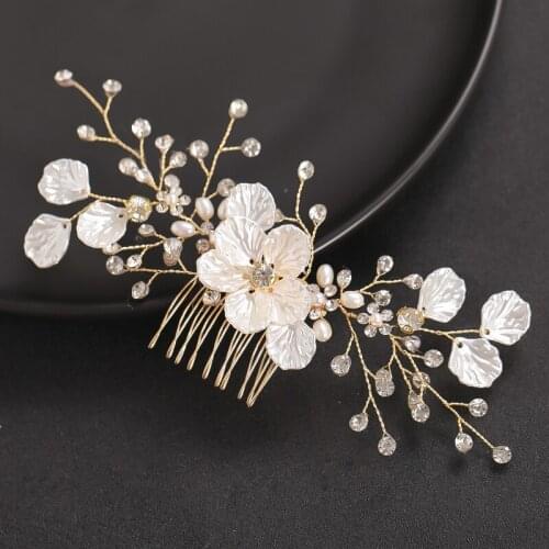 Flower Rhinestone Hair Comb Hair Accessories For Women Hair Jewlery Comb Headband Bride Hair Accessories Wedding Jewelry