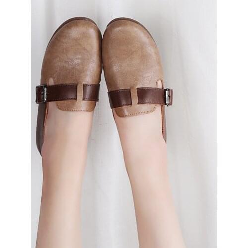 2019 Spring Retro Flats Woman Shoes Buckle Slip on Shoes Woman Brogue Shoes Female Oxford Shoes Flat Ladies zapatos mujer N7156G