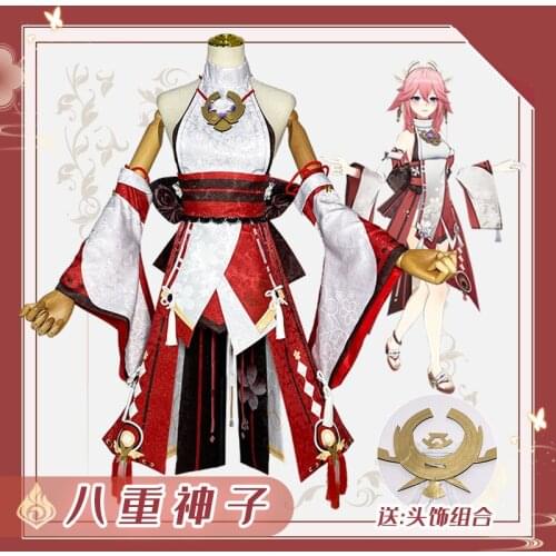 Genshin Impact Yae Miko Guuji Yae Cosplay Costume Game Uniform Kimono Halloween Carnival Costumes for Women Outfits Fancy Dress