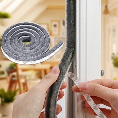 10m Self-adhesive Panels Sealing Noise insulation Brush Strip For Home Door Window Windproof Dust-proof Soundproof Strip Gasket