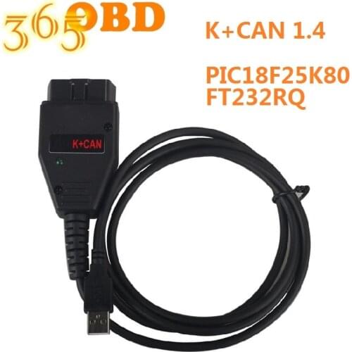 10Pcs/Lot For VAG K+CAN Commander 1.4 Cable ODBll Diagnostic Scanner cable For VAG K+CAN 1.4 With PIC18F25K80+FT232RQ chip