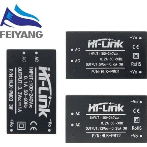10pcs/lot HLK-PM01 HLK-PM03 HLK-PM12 AC-DC 220V to 5V mini power supply module,intelligent household switch power supply module