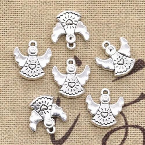 15pcs Charms Lovely Pray Angel 14x13mm Antique Making Pendant fit,Vintage Tibetan Silver color,DIY Handmade Jewelry