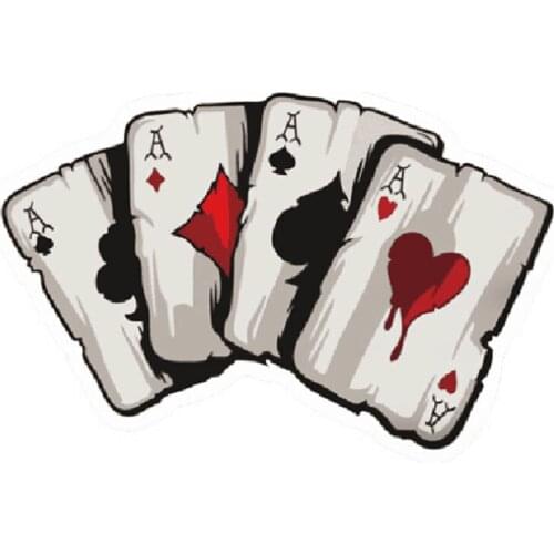 2 Pcs Car decoration new color A playing card graphics car reflective car stickers fashion decoration motorcycle body stickers