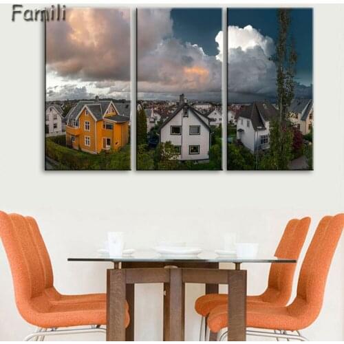 3pieces of modular landscape canvas art Norway Lofoten Coast Winter HD print on the canvas for living room modern home painting