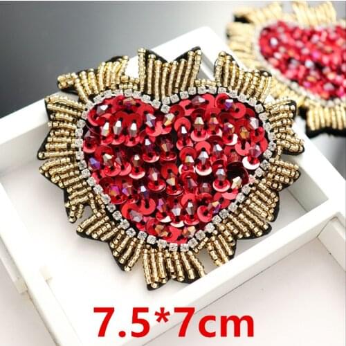 3D Hand LOVE Rhinestones beads patches applique sew on beading applique clothes shoes bags decoration patch DIY