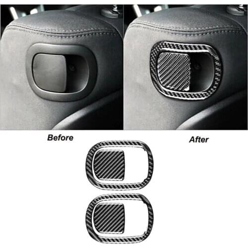 4Pcs Carbon Fiber Interior Seat Back Cover Trim for Dodge Challenger 2015-New