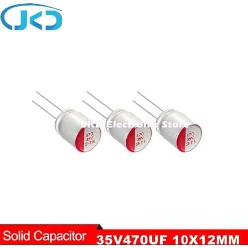 5pcs 35V 470UF 10*12mm New Motherboard Graphics Card Solid Capacitor Low ESR 470UF 35V High Quality