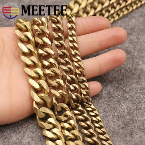 50/100cm Fashion Solid Brass Men Belt Pants Keychain Trousers Jeans Wallet Chain Metal Bag Chain DIY Leather Crafts Accessories
