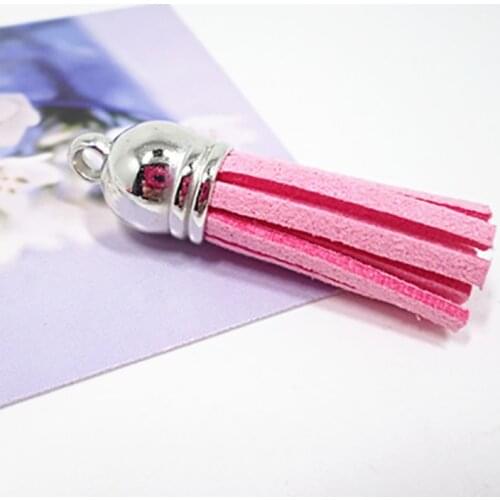 50pcs/set 38mm Leather Tassel For Keychain DIY Pendant Jewelry Findings Cellphone Straps Jewelry Fiber Fringe Suede Tassel