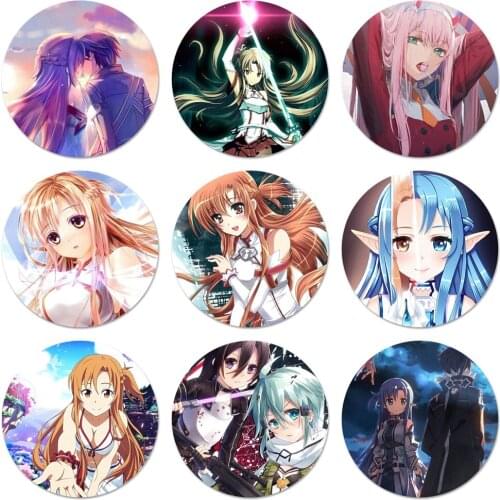 58mm Sword Art Online SAO Japan anime Badge Brooch Pin Accessories For Clothes Backpack Decoration gift