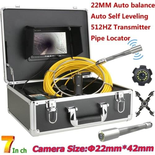 MAOTEWANG 7" Monitor 30M 50M 512HZ Transmitter Pipe Locator Sewer Pipe Inspection Camera with Auto balance 22MM