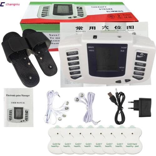 DHL freeshipping 50pcs/lot Electrical Stimulator Full Body Relax Muscle Therapy Massager,Pulse tens Acupuncture with slipper