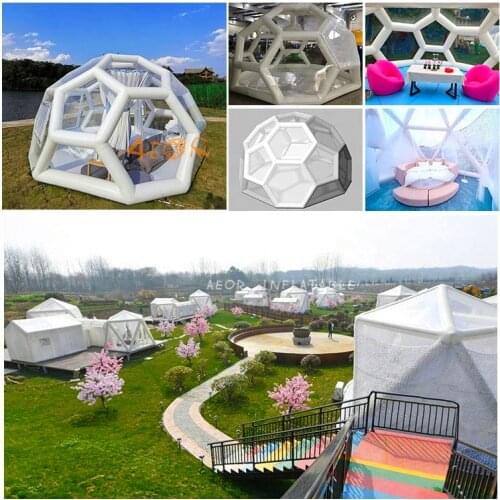 Aeor White Football Structure Camping Tent Inflatable Air Igloo Tent Dome House Inflatable Hotel Bubble Lodge Tent with CE Pump