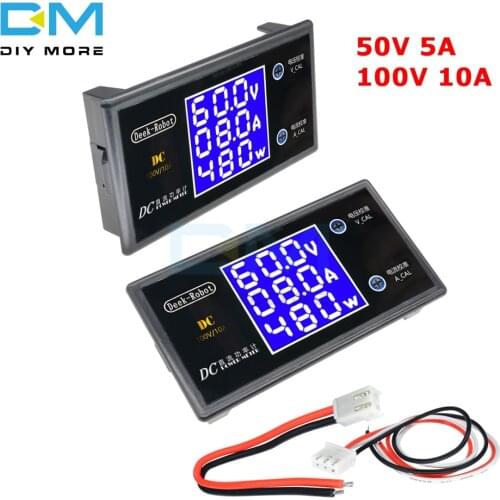 DC 100V 10A 50V 5A LCD Display Digital Voltmeter Ammeter 250W 1000W Wattmeter Voltage Current Power Meter Volt Detector Tester